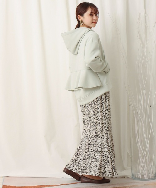 libelle more（リベル モア）の「ダンボールポンチ　バックフリルパーカー（パーカー・レディース・アイボリー/ブラック/杢グレー/グレイッシュベージュ/ミント/ネイビー・L/M）」の18枚目の写真