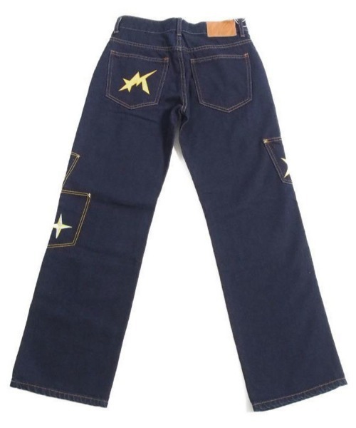 MAISON EMERALD（メゾン エメラルド）の「MAISON EMERALD-刺繍ルーズデニムパンツ（デニムパンツ・メンズ・インディゴブルー・S/M/L）」の5枚目の写真