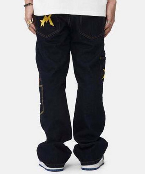 MAISON EMERALD（メゾン エメラルド）の「MAISON EMERALD-刺繍ルーズデニムパンツ（デニムパンツ・メンズ・インディゴブルー・S/M/L）」の2枚目の写真