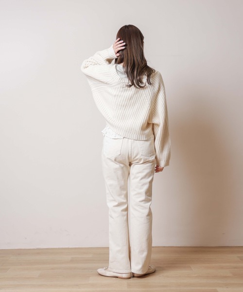 flower(フラワー)の「ミックスカラーカーディガン(カーディガン/ボレロ・レディース・ホワイト/ピンク・FREE)」の5枚目の写真