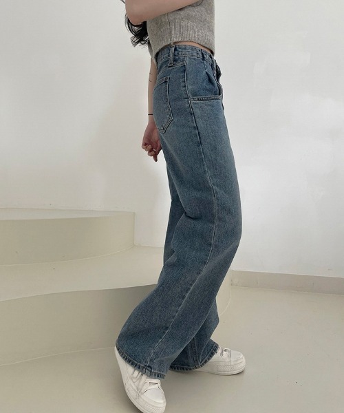 BEIDELLI（ベイデリー）の「[BELLIDE MADE] ビッグポケットハイウエストワイドデニム（デニムパンツ・レディース・ブルー・SMALL/MEDIUM/LARGE）」の6枚目の写真