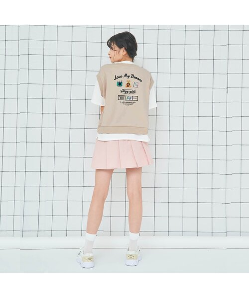 algy（アルジー）の「ベストレイヤード風スクール転写T（Tシャツ/カットソー・キッズ・ベージュ/ミント/ラベンダー・XXX-SMALL/XX-SMALL/X-SMALL/MEDIUM/SMALL）」の5枚目の写真