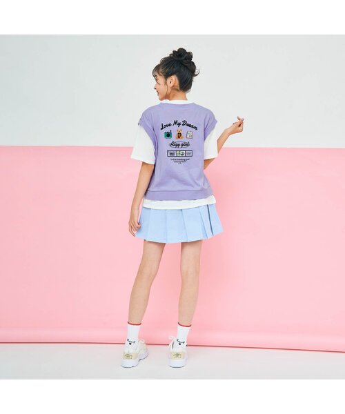 algy（アルジー）の「ベストレイヤード風スクール転写T（Tシャツ/カットソー・キッズ・ベージュ/ミント/ラベンダー・XXX-SMALL/XX-SMALL/X-SMALL/MEDIUM/SMALL）」の8枚目の写真