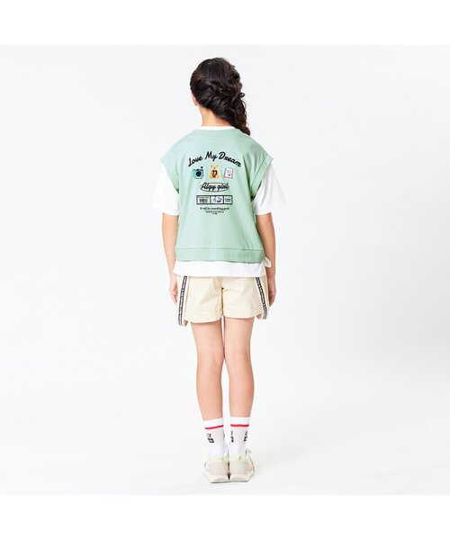 algy（アルジー）の「ベストレイヤード風スクール転写T（Tシャツ/カットソー・キッズ・ベージュ/ミント/ラベンダー・XXX-SMALL/XX-SMALL/X-SMALL/MEDIUM/SMALL）」の10枚目の写真