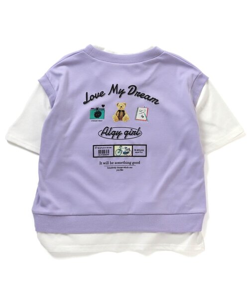 algy（アルジー）の「ベストレイヤード風スクール転写T（Tシャツ/カットソー・キッズ・ベージュ/ミント/ラベンダー・XXX-SMALL/XX-SMALL/X-SMALL/MEDIUM/SMALL）」の19枚目の写真