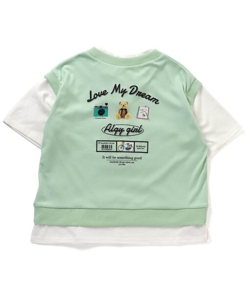 algy（アルジー）の「ベストレイヤード風スクール転写T（Tシャツ/カットソー・キッズ・ベージュ/ミント/ラベンダー・XXX-SMALL/XX-SMALL/X-SMALL/MEDIUM/SMALL）」の20枚目の写真