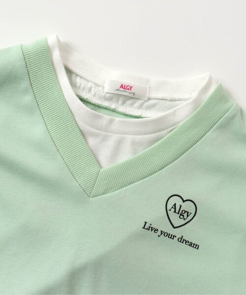 algy（アルジー）の「ベストレイヤード風スクール転写T（Tシャツ/カットソー・キッズ・ベージュ/ミント/ラベンダー・XXX-SMALL/XX-SMALL/X-SMALL/MEDIUM/SMALL）」の21枚目の写真