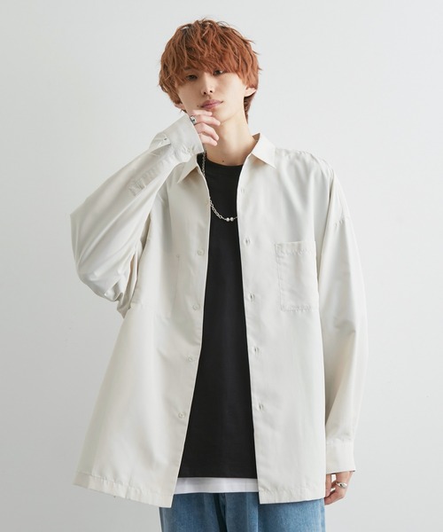 JUNRED（ジュンレッド）の「tai×JUNRed  リラックスワイドリベットシャツ（シャツ/ブラウス・メンズ・ブラック/オフホワイト/ライトグリーン・FREE/S/M/L）」の2枚目の写真