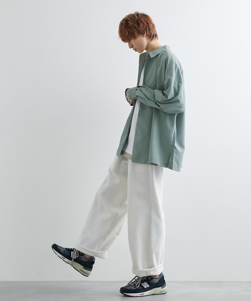 JUNRED（ジュンレッド）の「tai×JUNRed  リラックスワイドリベットシャツ（シャツ/ブラウス・メンズ・ブラック/オフホワイト/ライトグリーン・FREE/S/M/L）」の5枚目の写真