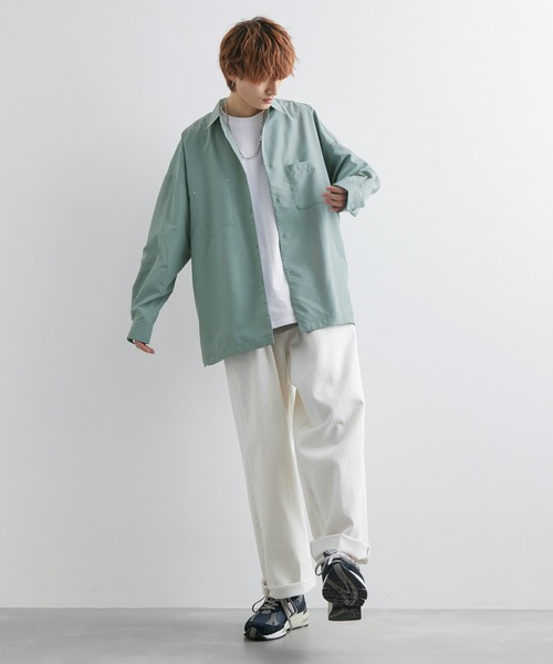 JUNRED（ジュンレッド）の「tai×JUNRed  リラックスワイドリベットシャツ（シャツ/ブラウス・メンズ・ブラック/オフホワイト/ライトグリーン・FREE/S/M/L）」の6枚目の写真