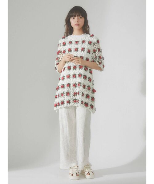merry jenny（メリージェニー）の「flowerクロシェニットチュニック（チュニック・レディース・アイボリー/ブラック・FREE）」の21枚目の写真
