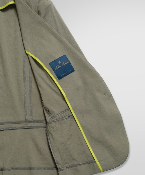 BROOKS BROTHERS(ブルックスブラザーズ)の「リネンブレンド シングル1ボタン ノーカラージャケット(ノーカラージャケット・レディース・オリーブ・2/4/0)」の3枚目の写真