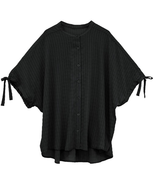 Social GIRL（ソーシャルガール）の「袖リボンバンドカラーシャツブラウス（シャツ/ブラウス・レディース・ブラック/パープル/オフホワイト/ブルー/モカ・S/M/L）」の17枚目の写真