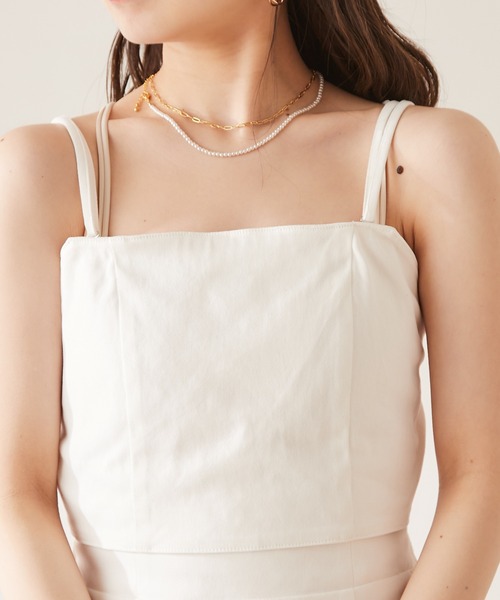 Chico（チコ）の「ツイルバック細リボンマルチウェイキャミワンピース（ワンピース・レディース・ホワイト/ブラック/ピンク・FREE）」の18枚目の写真