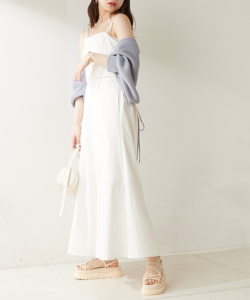 ツイルバック細リボンマルチウェイキャミワンピース（ワンピース