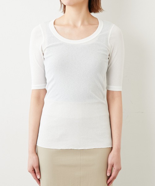 GALLARDAGALANTE（ガリャルダガランテ）の「ドライリブTシャツ（Tシャツ/カットソー・レディース・ホワイト/ライトグレー/ブラック・FREE）」の20枚目の写真