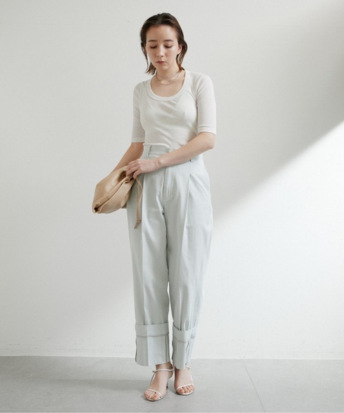 GALLARDAGALANTE（ガリャルダガランテ）の「ドライリブTシャツ（Tシャツ/カットソー・レディース・ホワイト/ライトグレー/ブラック・FREE）」の6枚目の写真