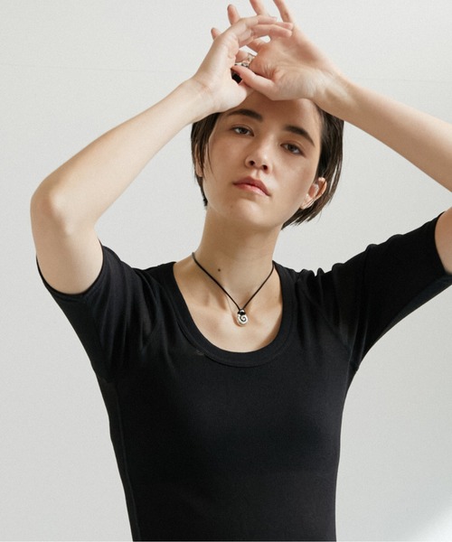 GALLARDAGALANTE（ガリャルダガランテ）の「ドライリブTシャツ（Tシャツ/カットソー・レディース・ホワイト/ライトグレー/ブラック・FREE）」の11枚目の写真