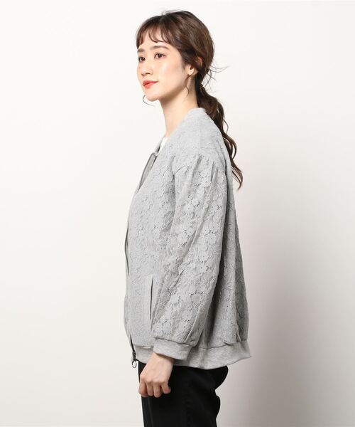 sandy(サンディー)の「【sandy】レース重ねブルゾン(ブルゾン・レディース・ブラック/杢グレー/グレイッシュベージュ・FREE)」の5枚目の写真