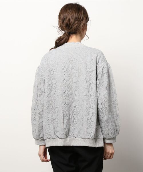 sandy(サンディー)の「【sandy】レース重ねブルゾン(ブルゾン・レディース・ブラック/杢グレー/グレイッシュベージュ・FREE)」の4枚目の写真