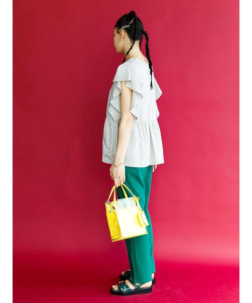 koe(コエ)の「カットジョーゼット センタースリットパンツ*(スラックス・レディース・ブラック/ピンク/グリーン・M)」の16枚目の写真