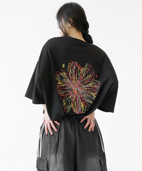 フラワーデザインビッグT（Tシャツ/カットソー）｜minsobi