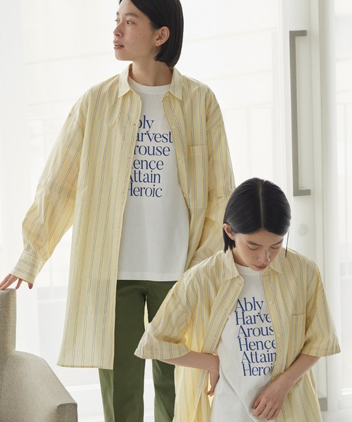 AMERICAN HOLIC（アメリカンホリック）の「2WAY袖取り外しシャツチュニック（シャツ/ブラウス・レディース・マルチ/グリーン系その他3/イエロー系その他2・M/L）」の3枚目の写真