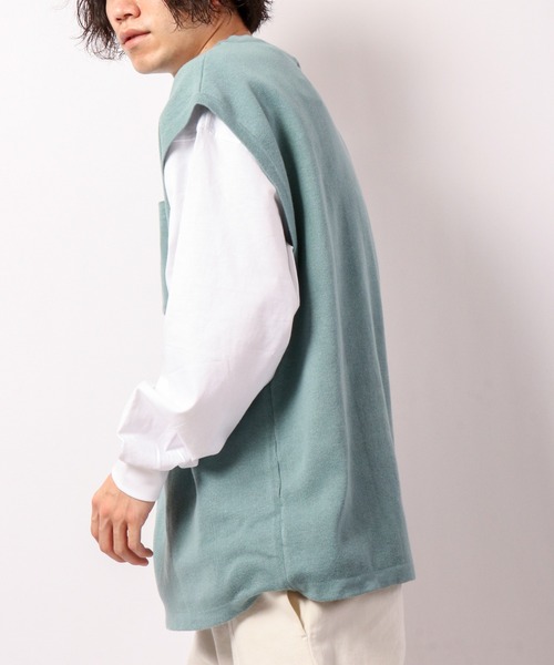 Revo.（レボ）の「Revo. コットン混 12G ルーズニットベスト（ベスト・メンズ・ホワイト/ブラック/グレー/ブルー・2/1）」の18枚目の写真