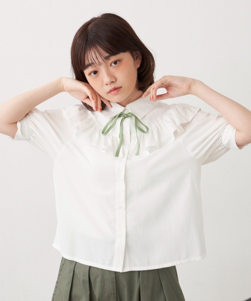 MERLOT（メルロー）の「つけ襟ブラウス（シャツ/ブラウス・レディース・ホワイト/イエロー/ブラック・FREE）」の15枚目の写真