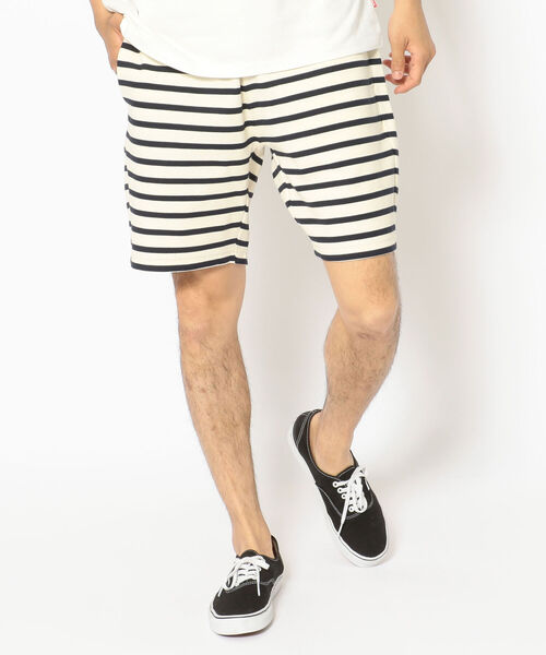 AVIREX（アヴィレックス）の「【DAILY/デイリー】ボーダー リブ ショーツ/BORDER RIB SHORT PANT / アヴィレックス / AVIREX（その他パンツ・メンズ・ブラック/オリーブ/オレンジ/ブルー/オフホワイト/ネイビー・MEDIUM/LARGE/X-LARGE）」の2枚目の写真