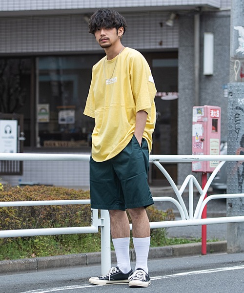 Dickies（ディッキーズ）の「『Dickies/ディッキーズ』TCツイル×デニムワイドハーフパンツ デニムショーツ（チノパンツ・メンズ・インディゴブルー/ホワイト/グリーン/その他/ベージュ/ブラック/サックスブルー・M/L/XL）」の10枚目の写真