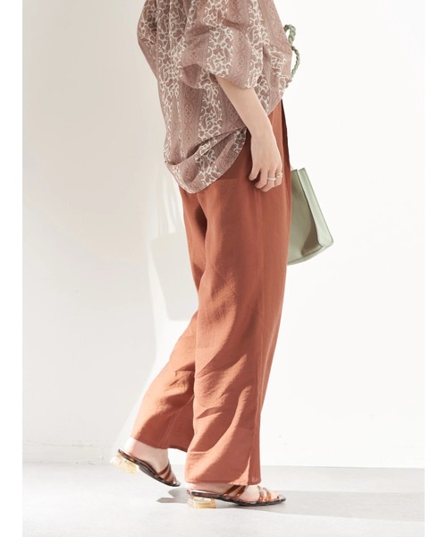 earth music&ecology（アースミュージックアンドエコロジー）の「エアリーフロントタックイージーパンツ（その他パンツ・レディース・ダークブラウン/レッド系その他5/オリーブ・FREE）」の8枚目の写真