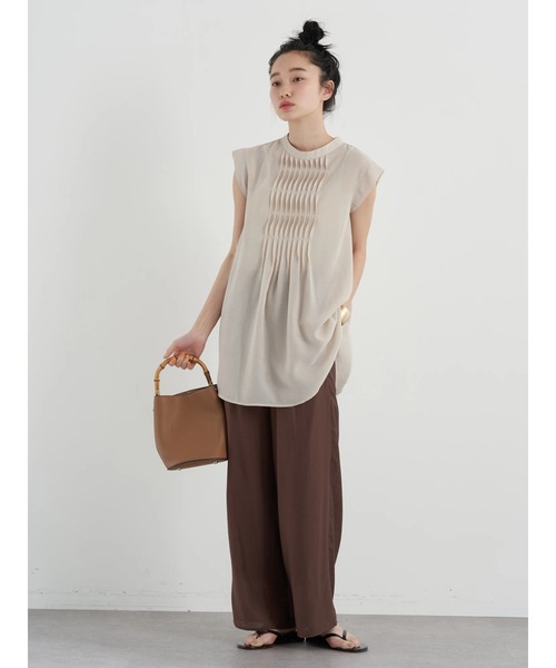 earth music&ecology（アースミュージックアンドエコロジー）の「エアリーフロントタックイージーパンツ（その他パンツ・レディース・ダークブラウン/レッド系その他5/オリーブ・FREE）」の18枚目の写真