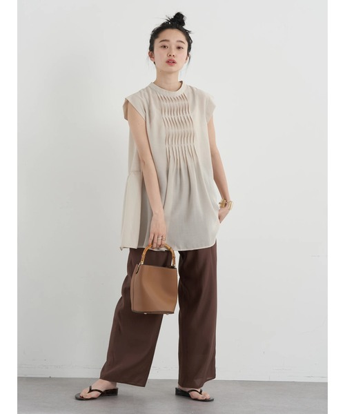 earth music&ecology（アースミュージックアンドエコロジー）の「エアリーフロントタックイージーパンツ（その他パンツ・レディース・ダークブラウン/レッド系その他5/オリーブ・FREE）」の19枚目の写真