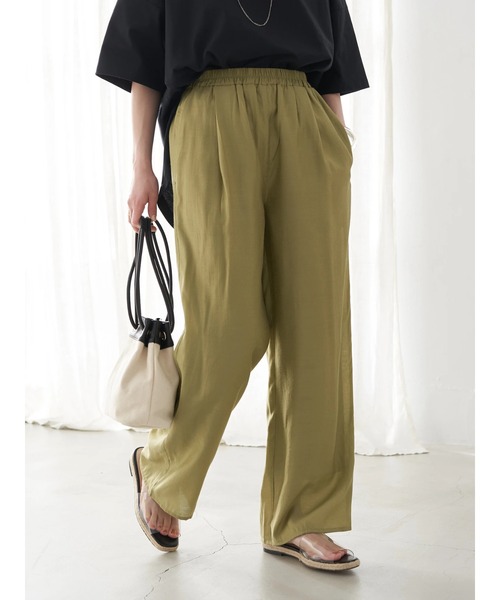 earth music&ecology（アースミュージックアンドエコロジー）の「エアリーフロントタックイージーパンツ（その他パンツ・レディース・ダークブラウン/レッド系その他5/オリーブ・FREE）」の21枚目の写真