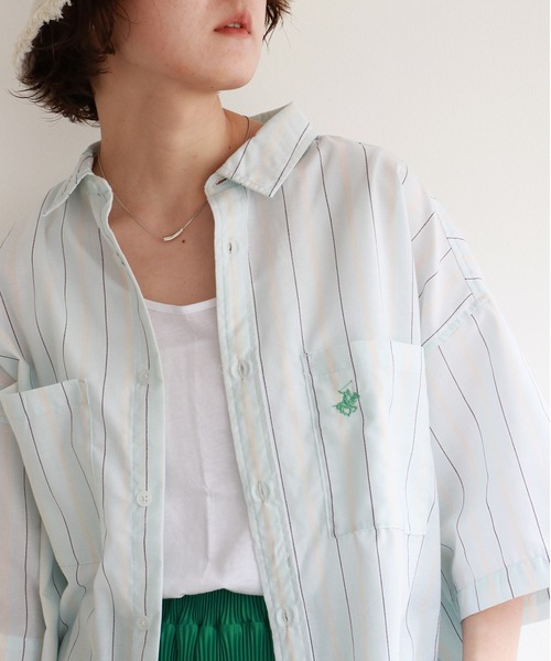 BEVERLY HILLS POLO CLUB(ビバリーヒルズポロクラブ)の「BEVERLY HILLS POLO CLUB ビバリーヒルズポロクラブ 半袖シャツ(シャツ/ブラウス・レディース・ライラック/ベージュ/クリアグリーン/ホワイト・M)」の1枚目の写真