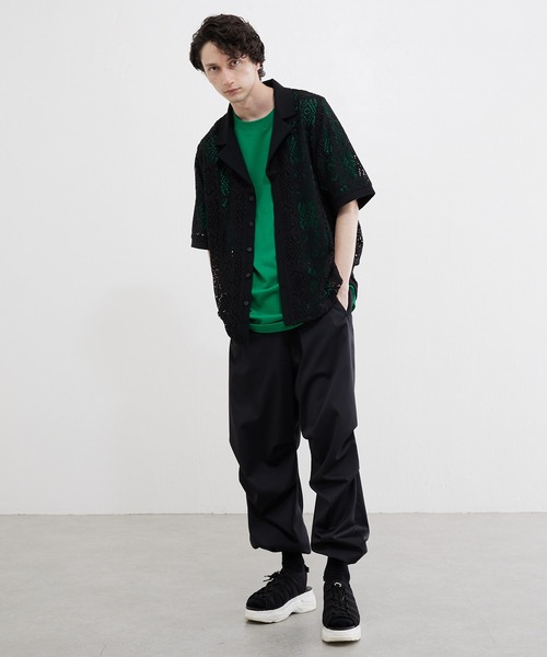 Lui's（ルイス）の「クロシェ編みシャツ型カーディガン（シャツ/ブラウス・メンズ・ブラック/グリーン/ホワイト・SMALL/MEDIUM）」の16枚目の写真