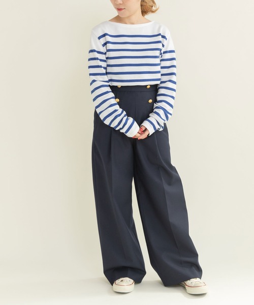 My Fav. CHILD WOMAN(マイファブチャイルドウーマン)の「ラッセルパネルボーダーボートネック プルオーバー(Tシャツ/カットソー・レディース・ブルー・FREE)」の17枚目の写真