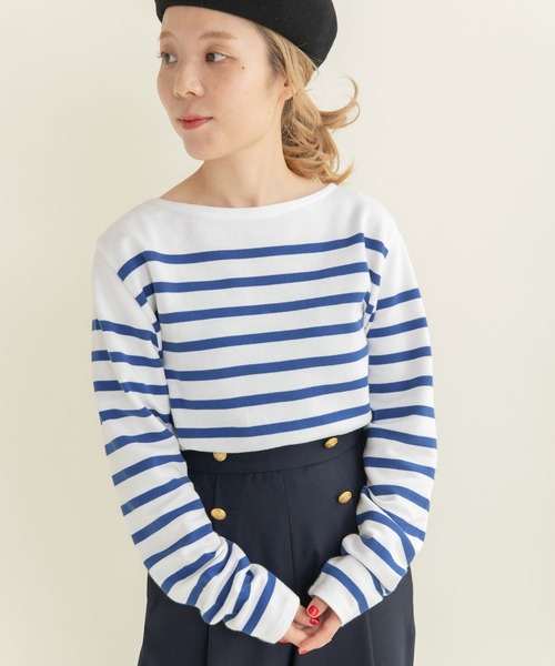 My Fav. CHILD WOMAN(マイファブチャイルドウーマン)の「ラッセルパネルボーダーボートネック プルオーバー(Tシャツ/カットソー・レディース・ブルー・FREE)」の18枚目の写真