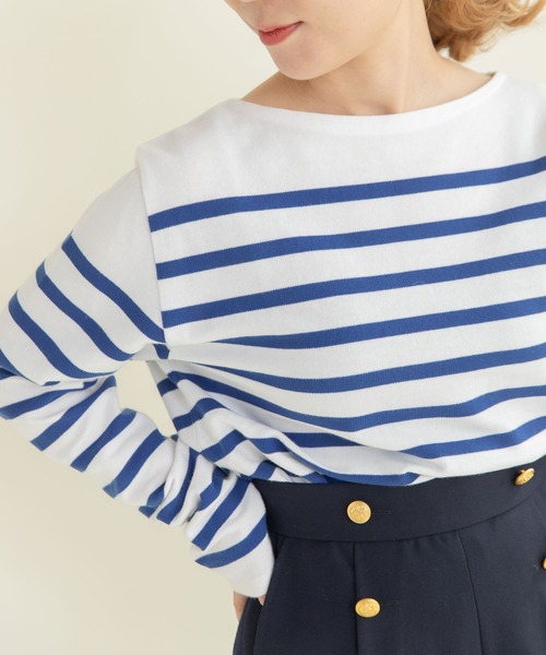 My Fav. CHILD WOMAN(マイファブチャイルドウーマン)の「ラッセルパネルボーダーボートネック プルオーバー(Tシャツ/カットソー・レディース・ブルー・FREE)」の16枚目の写真