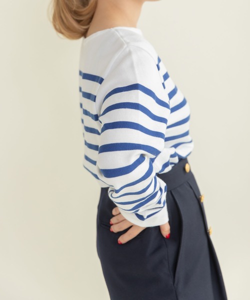 My Fav. CHILD WOMAN(マイファブチャイルドウーマン)の「ラッセルパネルボーダーボートネック プルオーバー(Tシャツ/カットソー・レディース・ブルー・FREE)」の21枚目の写真