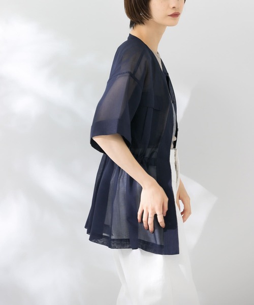 KBF（ケイビーエフ）の「シアーミリタリーシャツ（シャツ/ブラウス・レディース・ネイビー/ブラウン/ピンク・ONE）」の15枚目の写真