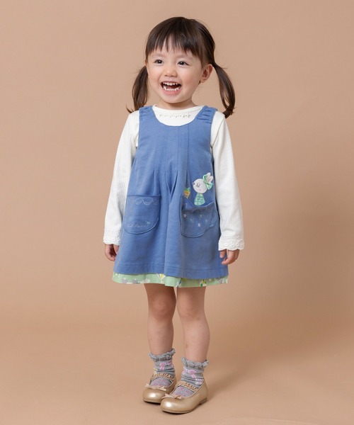 KP(ケーピー)の「mimiちゃん遊園地柄リバーシブルジャンパースカート(80~90)(ジャンパースカート・キッズ・ピンク/グリーン・90cm)」の10枚目の写真