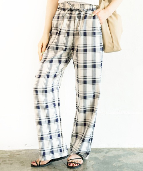 Alite cloth(アリーテクロス)の「イージーチェックパンツ(その他パンツ・レディース・ホワイト/ブラック・S/M)」の10枚目の写真