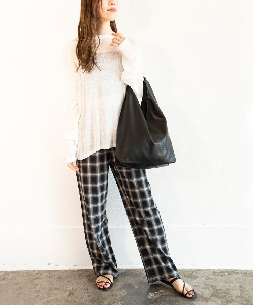Alite cloth(アリーテクロス)の「イージーチェックパンツ(その他パンツ・レディース・ホワイト/ブラック・S/M)」の5枚目の写真