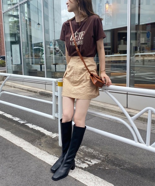 one after another NICE CLAUP(ワンアフターアナザーナイスクラップ)の「ユーティリティミニスカート(スカート・レディース・ブラック/ベージュ/カーキ・FREE)」の19枚目の写真