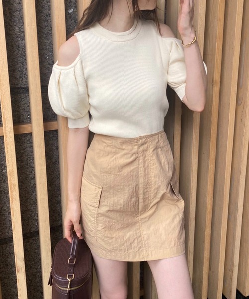 one after another NICE CLAUP(ワンアフターアナザーナイスクラップ)の「ユーティリティミニスカート(スカート・レディース・ブラック/ベージュ/カーキ・FREE)」の20枚目の写真