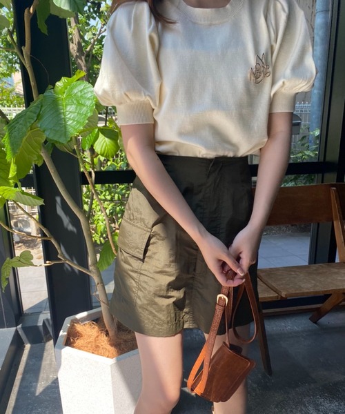 one after another NICE CLAUP(ワンアフターアナザーナイスクラップ)の「ユーティリティミニスカート(スカート・レディース・ブラック/ベージュ/カーキ・FREE)」の8枚目の写真