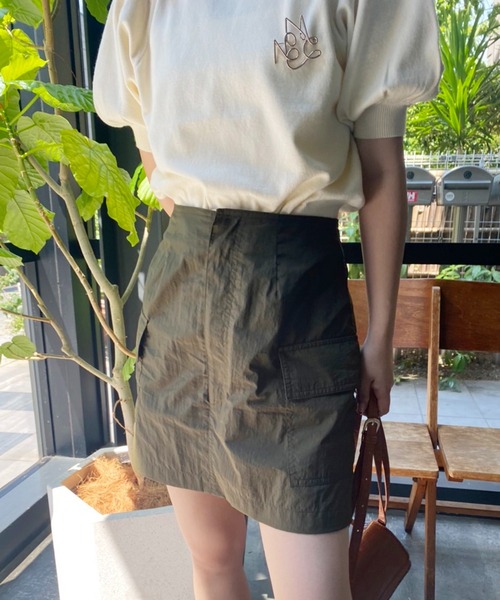 one after another NICE CLAUP(ワンアフターアナザーナイスクラップ)の「ユーティリティミニスカート(スカート・レディース・ブラック/ベージュ/カーキ・FREE)」の10枚目の写真