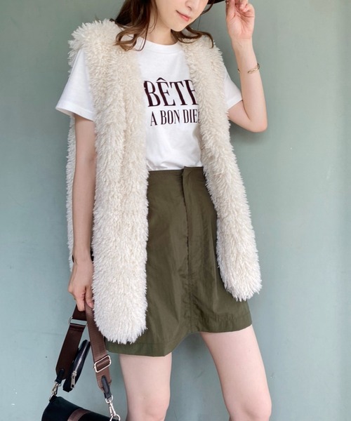 one after another NICE CLAUP(ワンアフターアナザーナイスクラップ)の「ユーティリティミニスカート(スカート・レディース・ブラック/ベージュ/カーキ・FREE)」の13枚目の写真